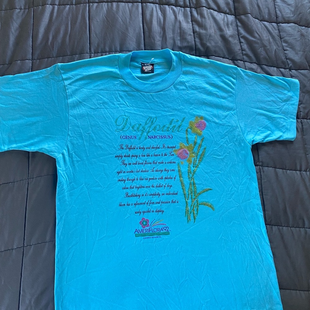 Vintage Ameri-Flora 1992 Tee ; Daffodils Beauty - image 2